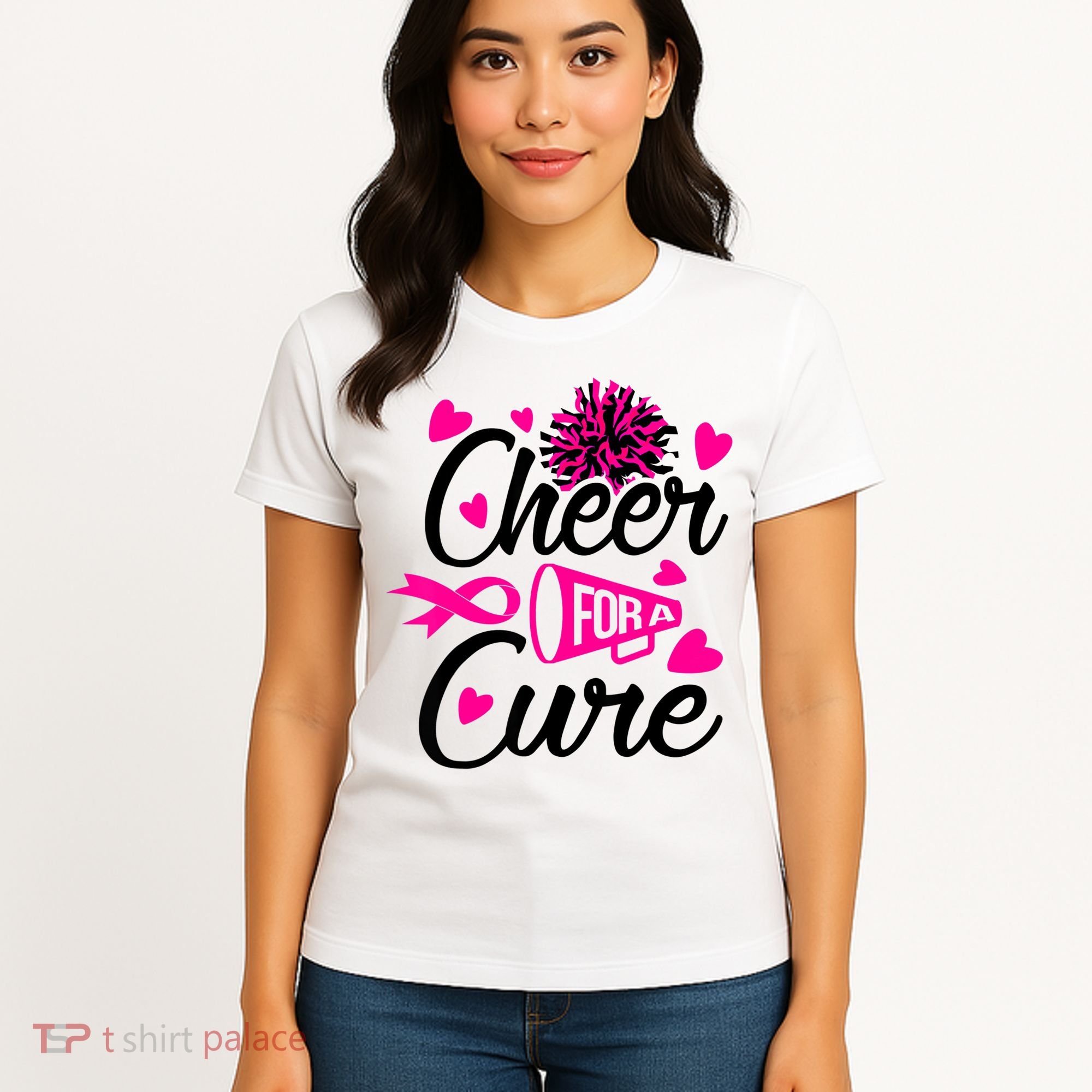 Cheer For A Cure Breast Cancer Awareness Women's T-Shirt