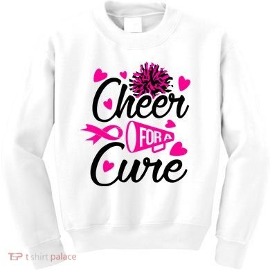 Cheer For A Cure Breast Cancer Awareness Kids Sweatshirt