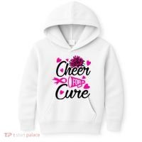 Cheer For A Cure Breast Cancer Awareness Kids Hoodie thumb 0