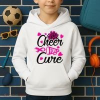 Cheer For A Cure Breast Cancer Awareness Kids Hoodie thumb 2