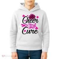 Cheer For A Cure Breast Cancer Awareness Kids Hoodie thumb 4