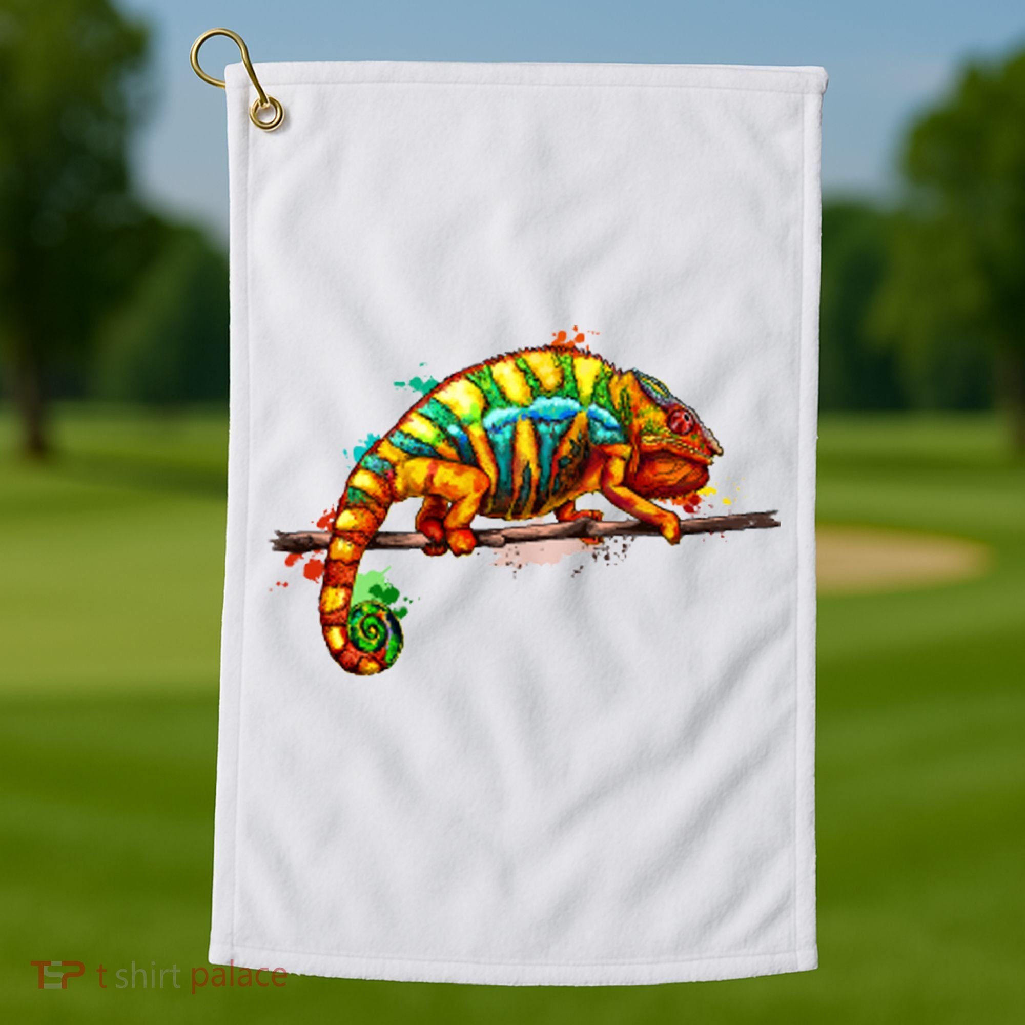 Chameleon From A Splash Golf Towel