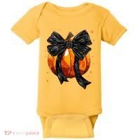 Cute Fall Autumn Halloween Pumpkin Baby Bodysuit thumb 0