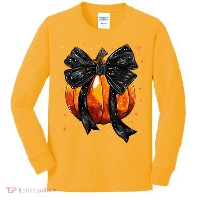 Cute Fall Autumn Halloween Pumpkin Kids Long Sleeve Shirt