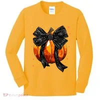Cute Fall Autumn Halloween Pumpkin Kids Long Sleeve Shirt thumb 0