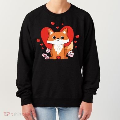 Cute Fox Animal Valentine Gift For Valentine Day Women's Sweatshirt