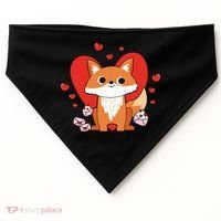 Cute Fox Animal Valentine Gift For Valentine Day USA-Made Doggie Bandana thumb 0