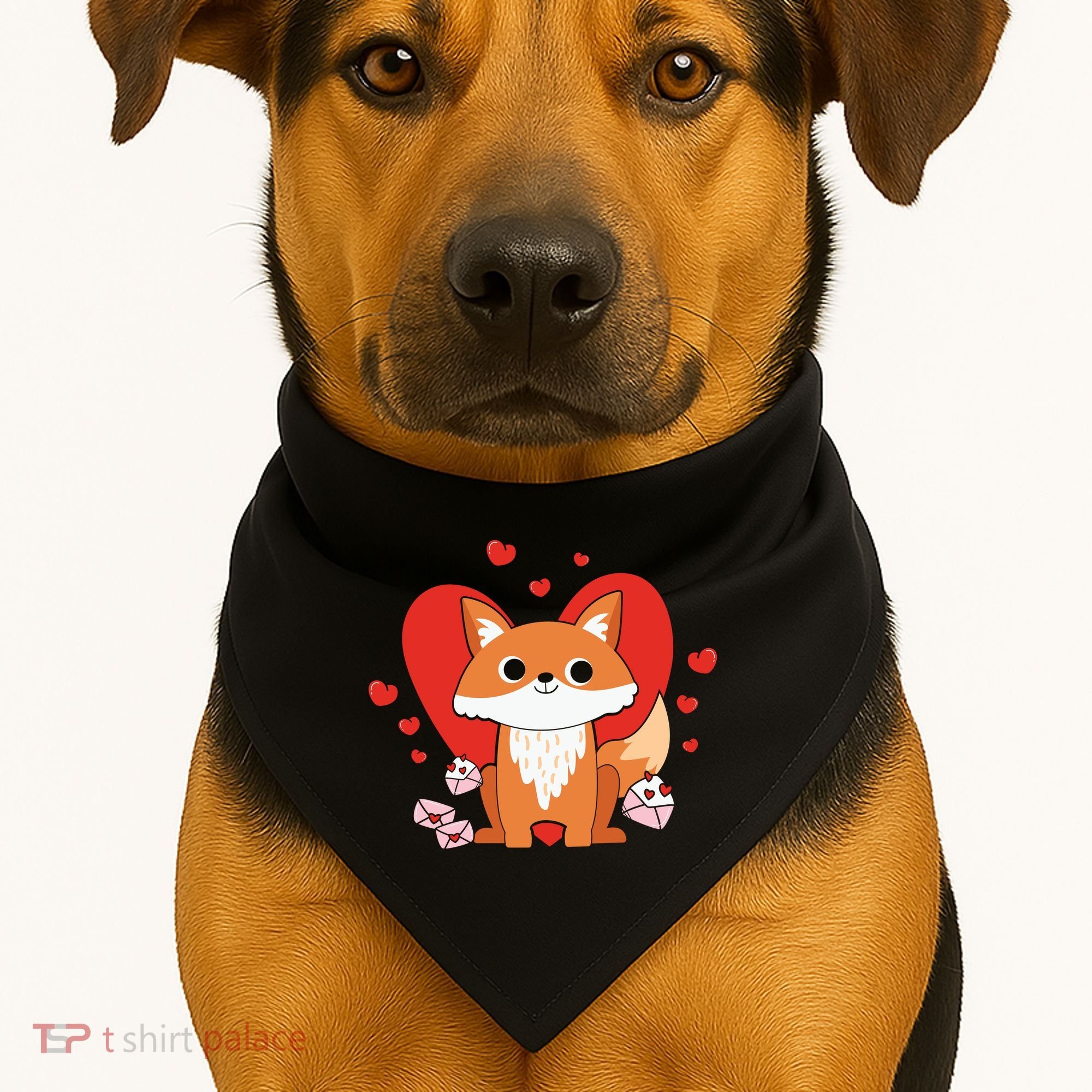 Cute Fox Animal Valentine Gift For Valentine Day USA-Made Doggie Bandana