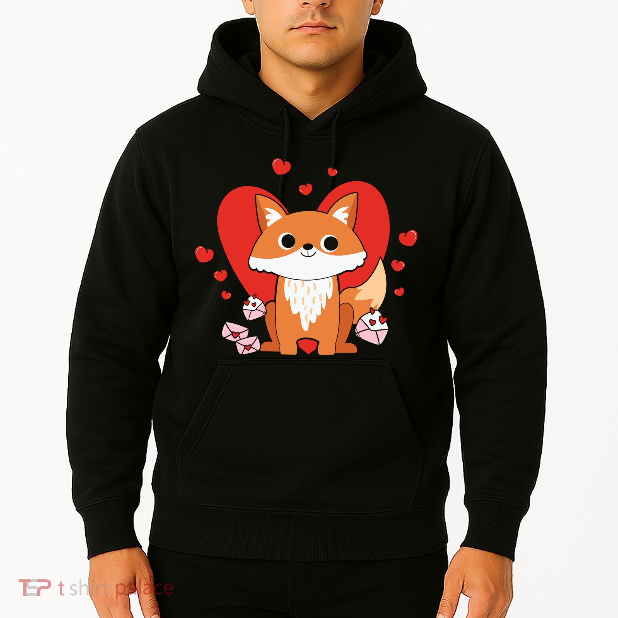 Cute Fox Animal Valentine Gift For Valentine Day Hoodie