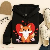 Cute Fox Animal Valentine Gift For Valentine Day Hoodie thumb 4