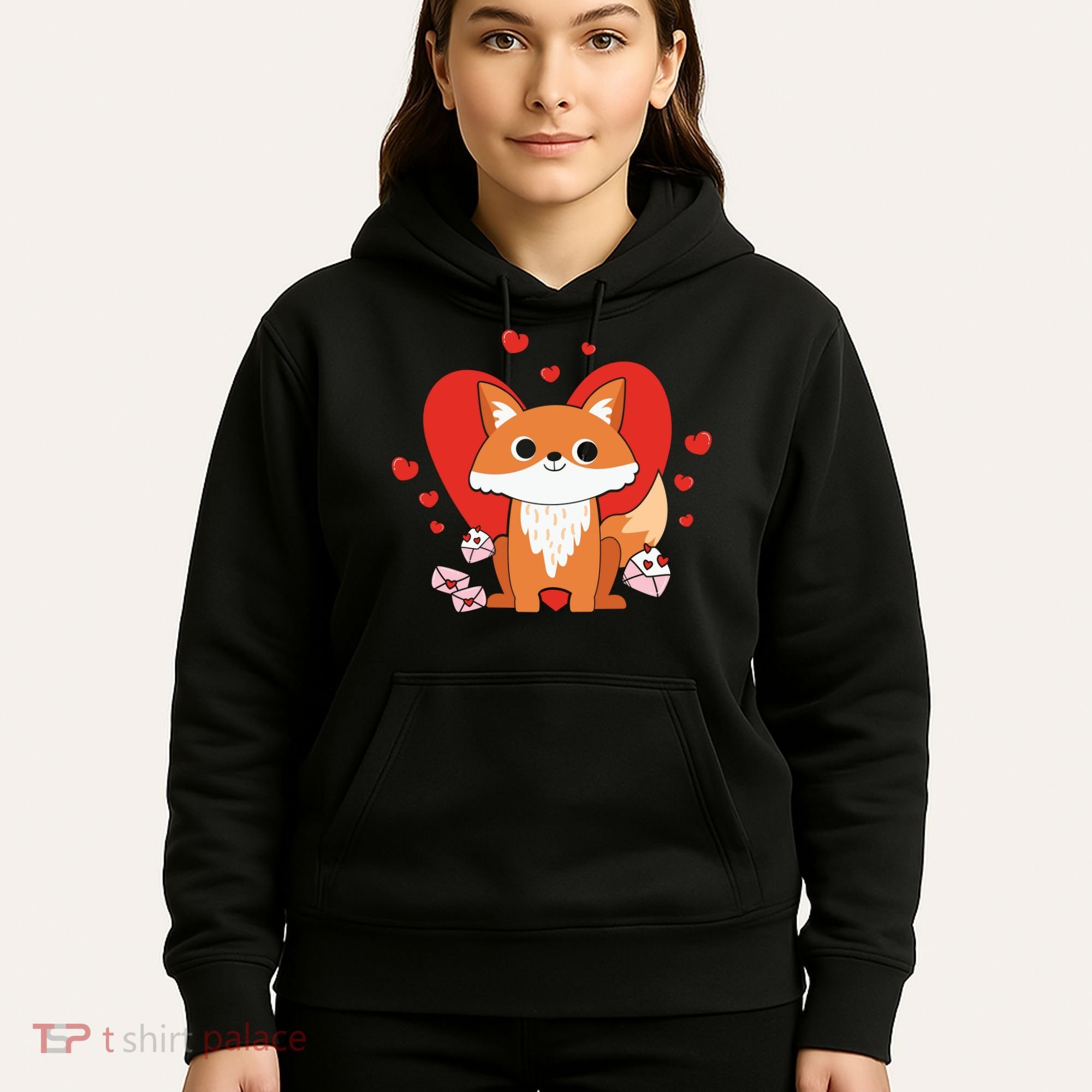 Cute Fox Animal Valentine Gift For Valentine Day Hoodie
