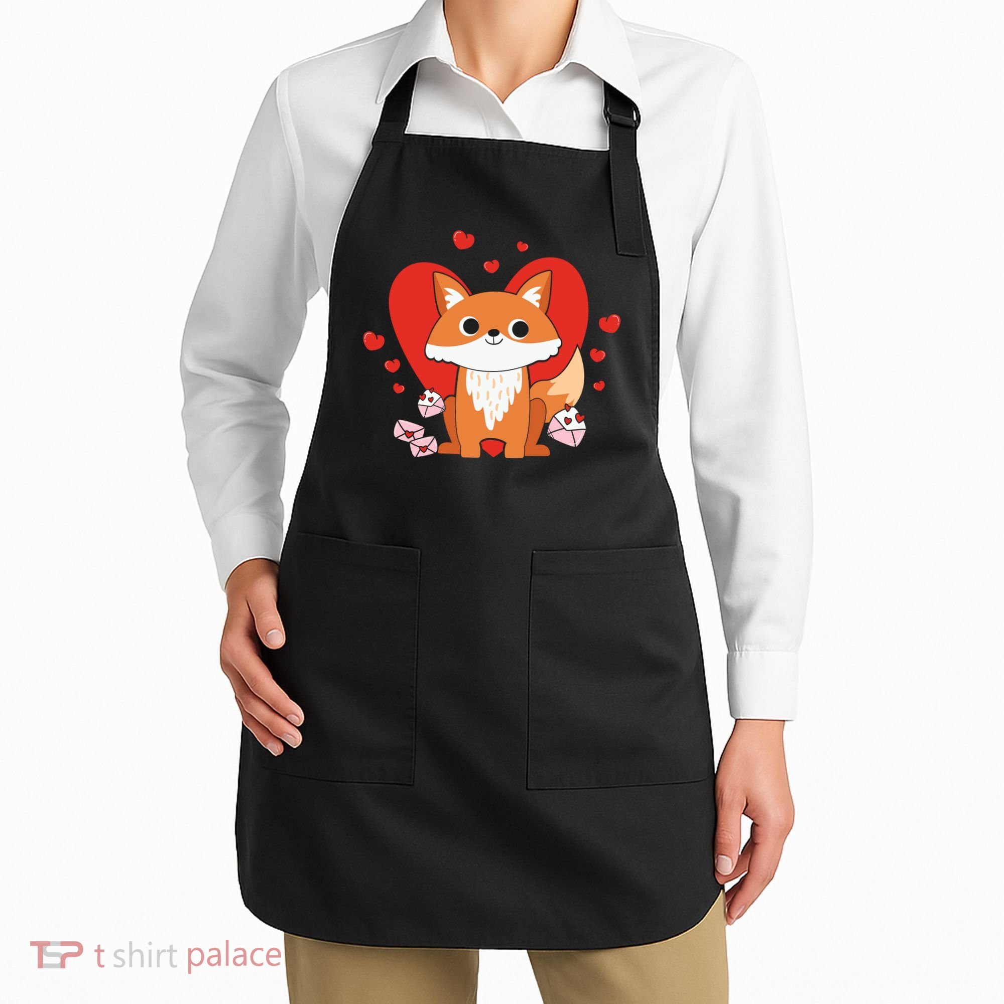 Cute Fox Animal Valentine Gift For Valentine Day Apron