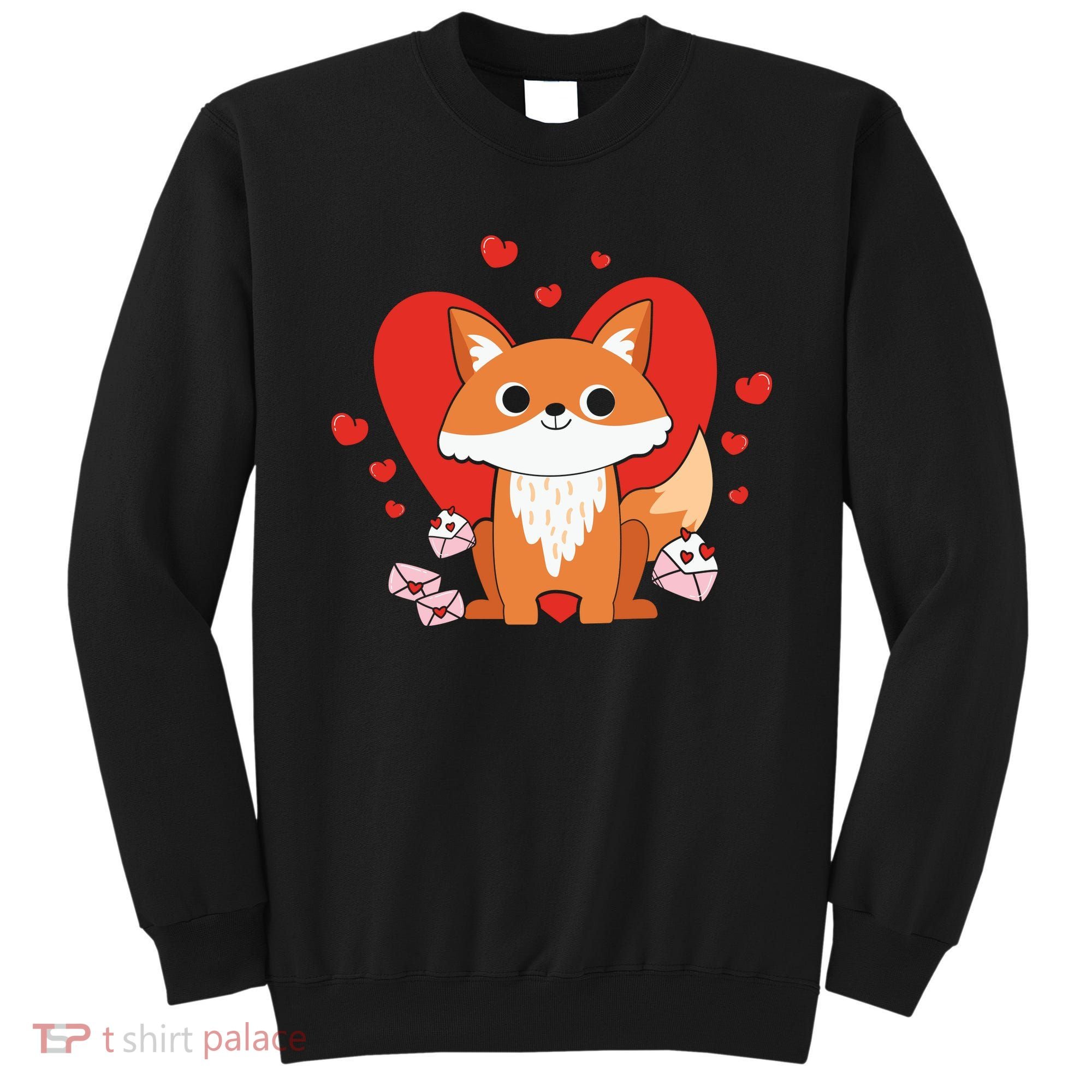 Cute Fox Animal Valentine Gift For Valentine Day Sweatshirt