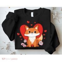 Cute Fox Animal Valentine Gift For Valentine Day Sweatshirt thumb 2