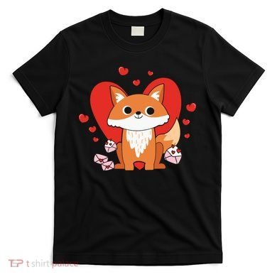 Cute Fox Animal Valentine Gift For Valentine Day T-Shirt