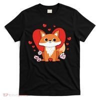 Cute Fox Animal Valentine Gift For Valentine Day T-Shirt thumb 0