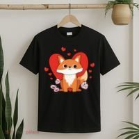 Cute Fox Animal Valentine Gift For Valentine Day T-Shirt thumb 2