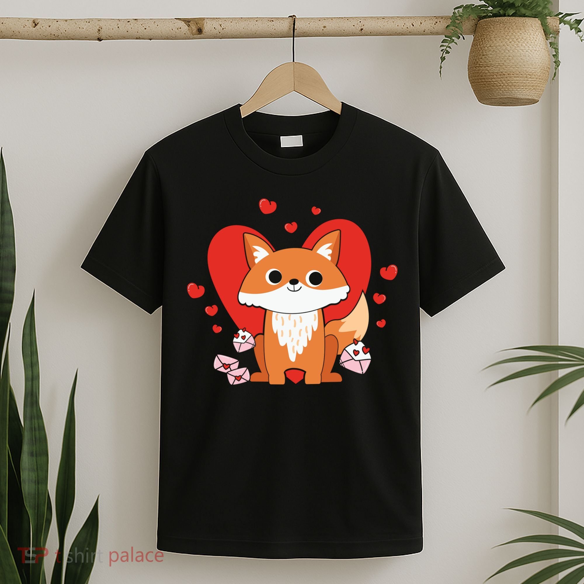 Cute Fox Animal Valentine Gift For Valentine Day T-Shirt