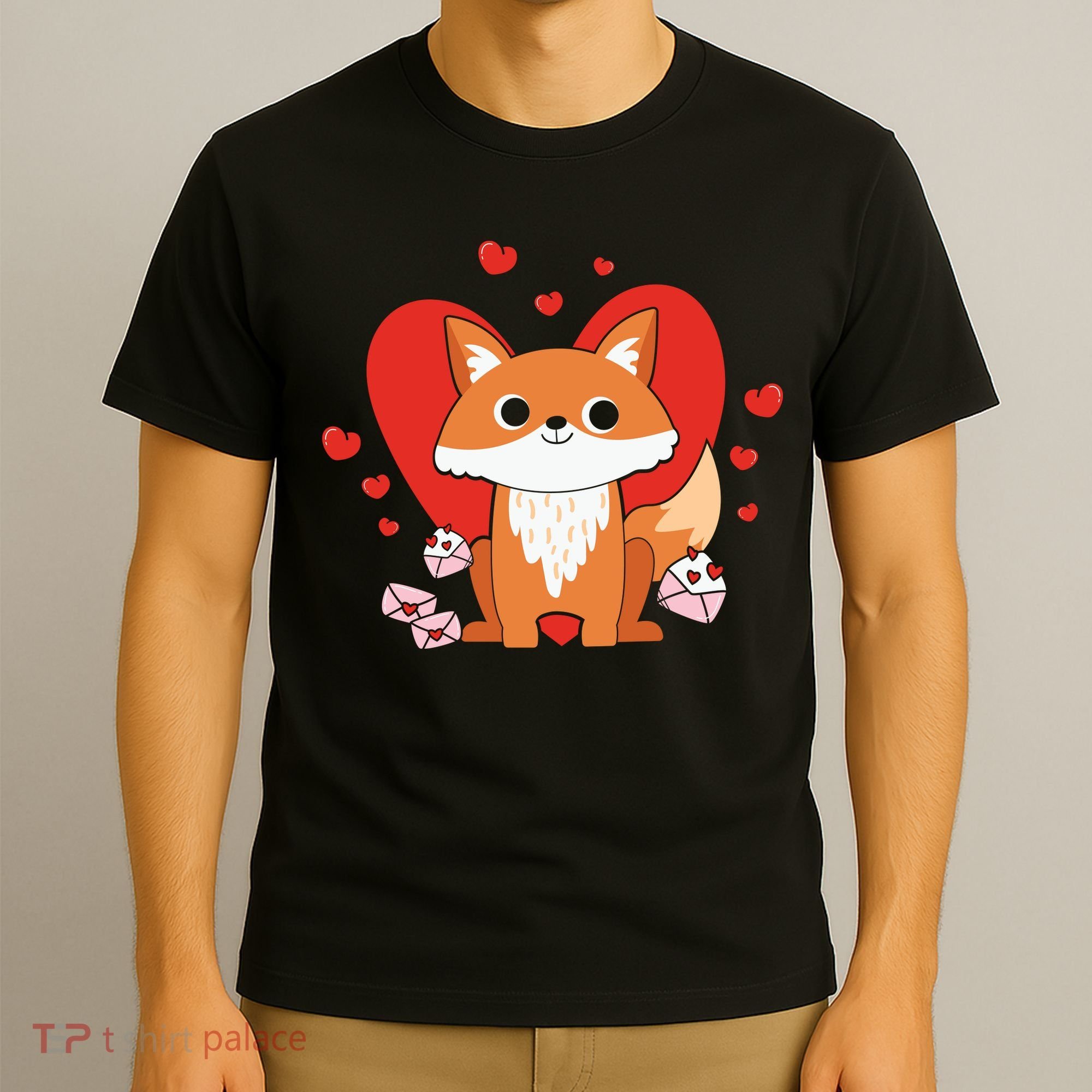 Cute Fox Animal Valentine Gift For Valentine Day T-Shirt
