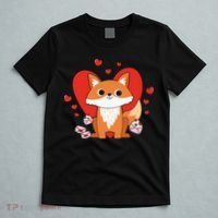 Cute Fox Animal Valentine Gift For Valentine Day T-Shirt thumb 5