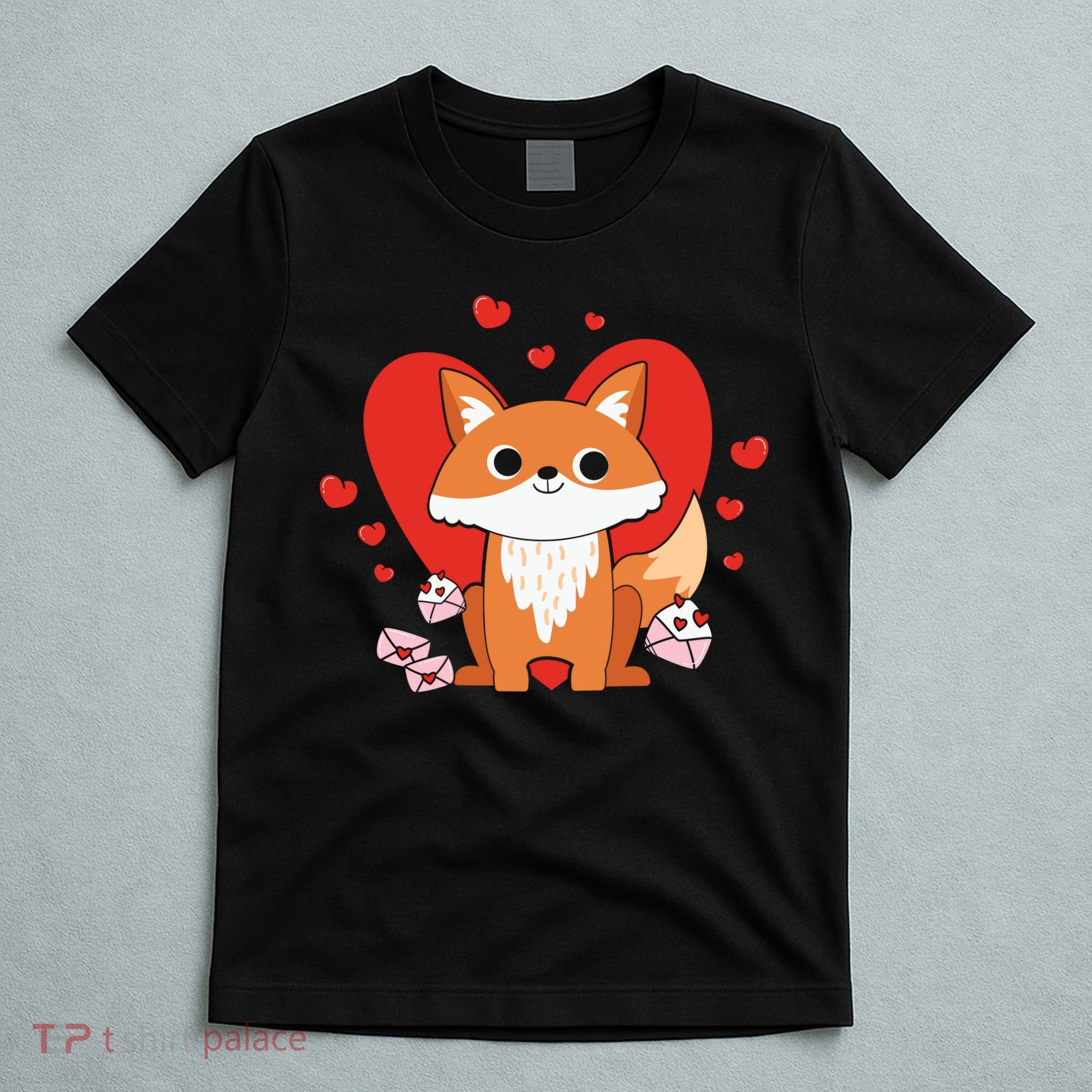 Cute Fox Animal Valentine Gift For Valentine Day T-Shirt
