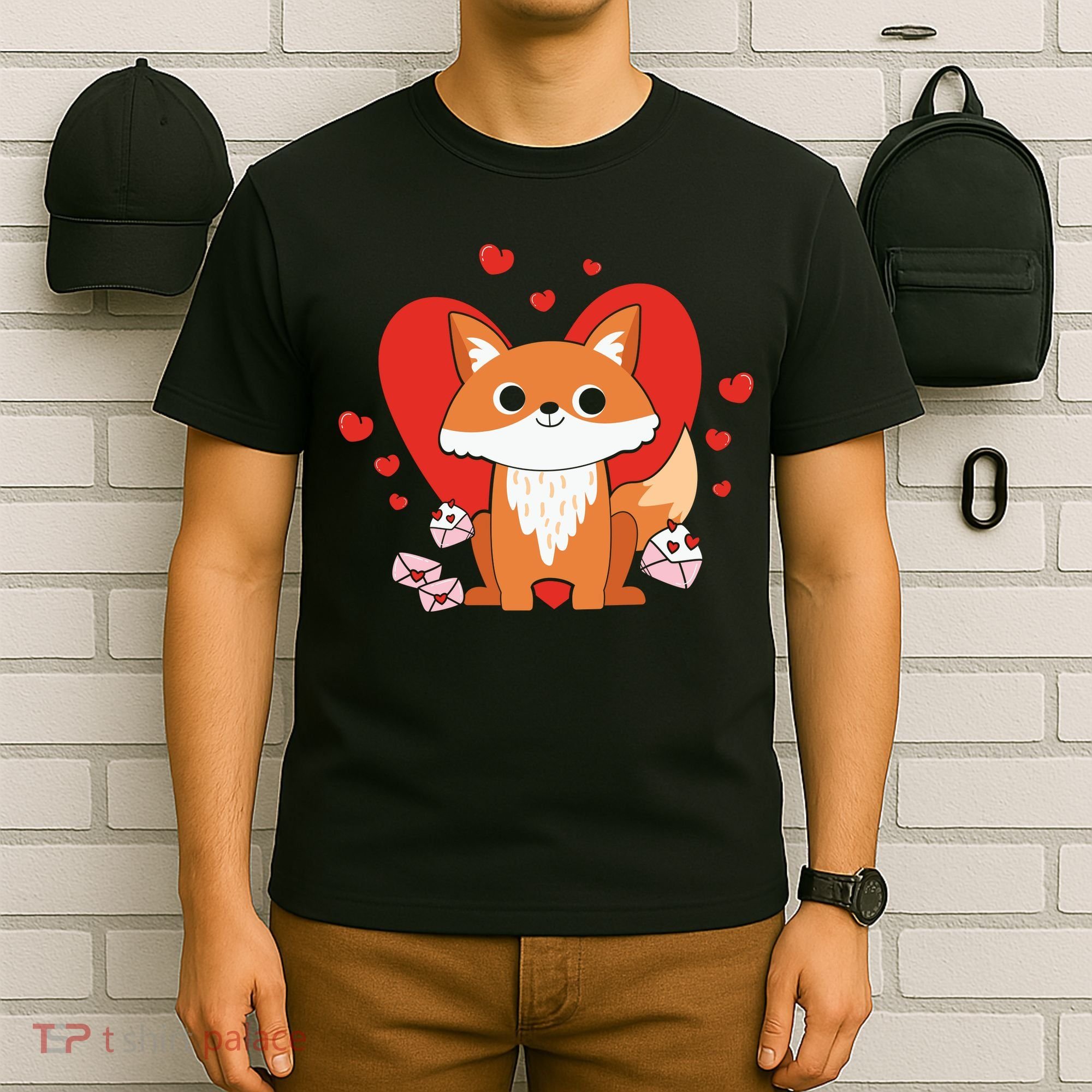 Cute Fox Animal Valentine Gift For Valentine Day T-Shirt