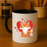 Cute Fox Animal Valentine Gift For Valentine Day Coffee Mug thumb 4