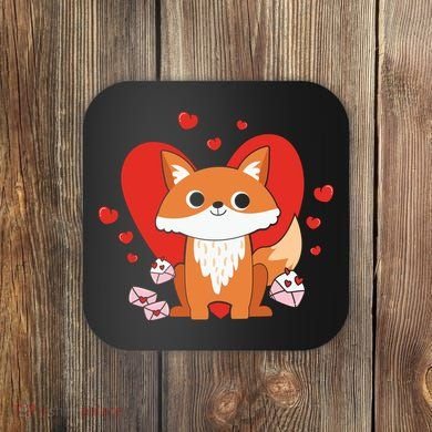 Cute Fox Animal Valentine Gift For Valentine Day Coaster