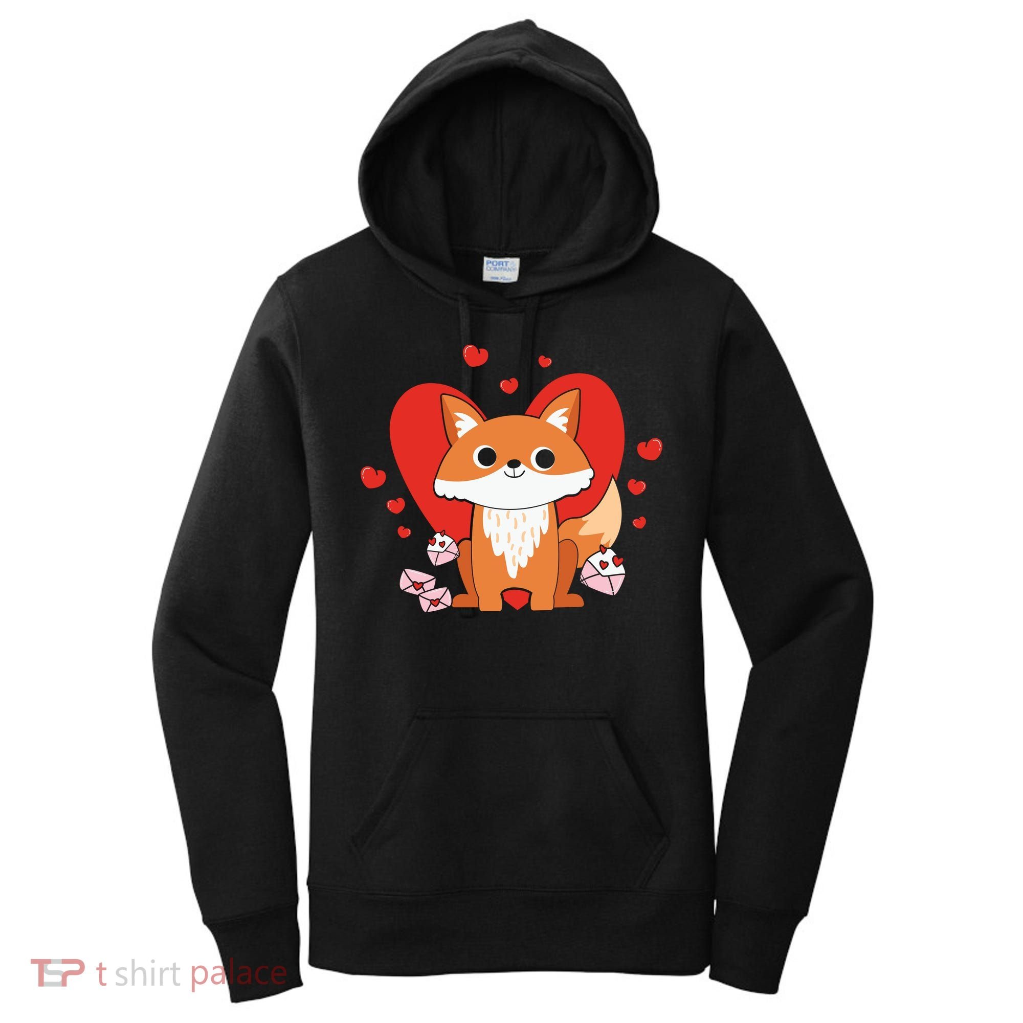 Cute Fox Animal Valentine Gift For Valentine Day Women's Hoodie