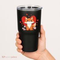 Cute Fox Animal Valentine Gift For Valentine Day Tumbler thumb 2