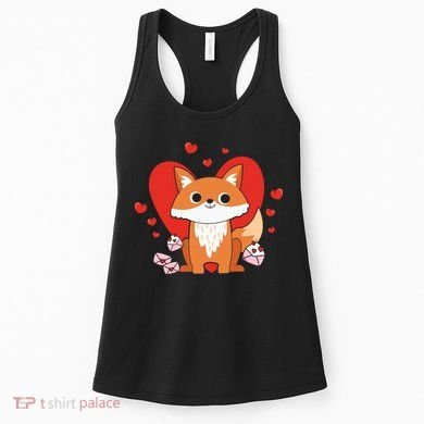 Cute Fox Animal Valentine Gift For Valentine Day Women's Tank Top