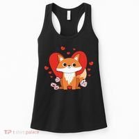 Cute Fox Animal Valentine Gift For Valentine Day Women's Tank Top thumb 0
