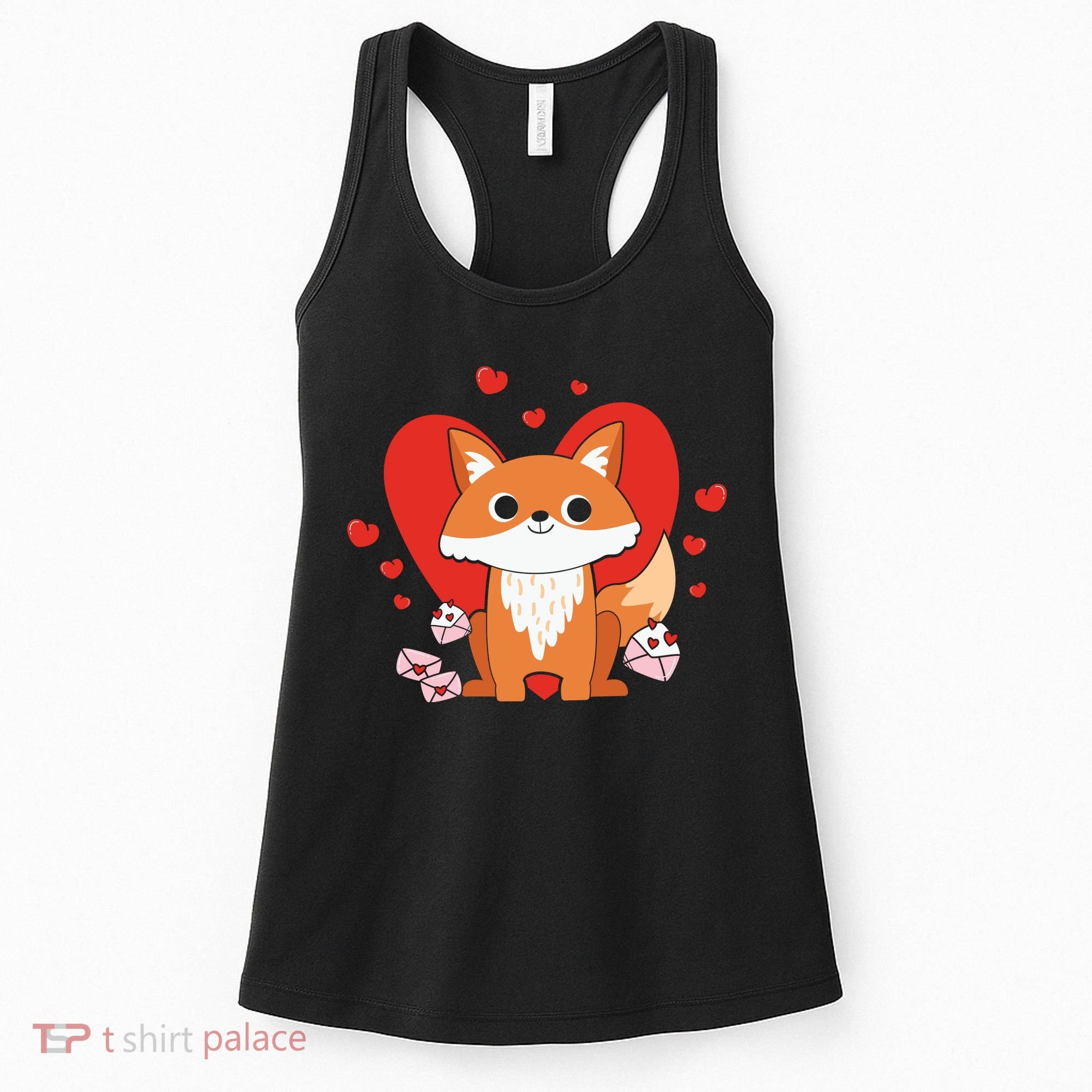 Cute Fox Animal Valentine Gift For Valentine Day Women's Tank Top