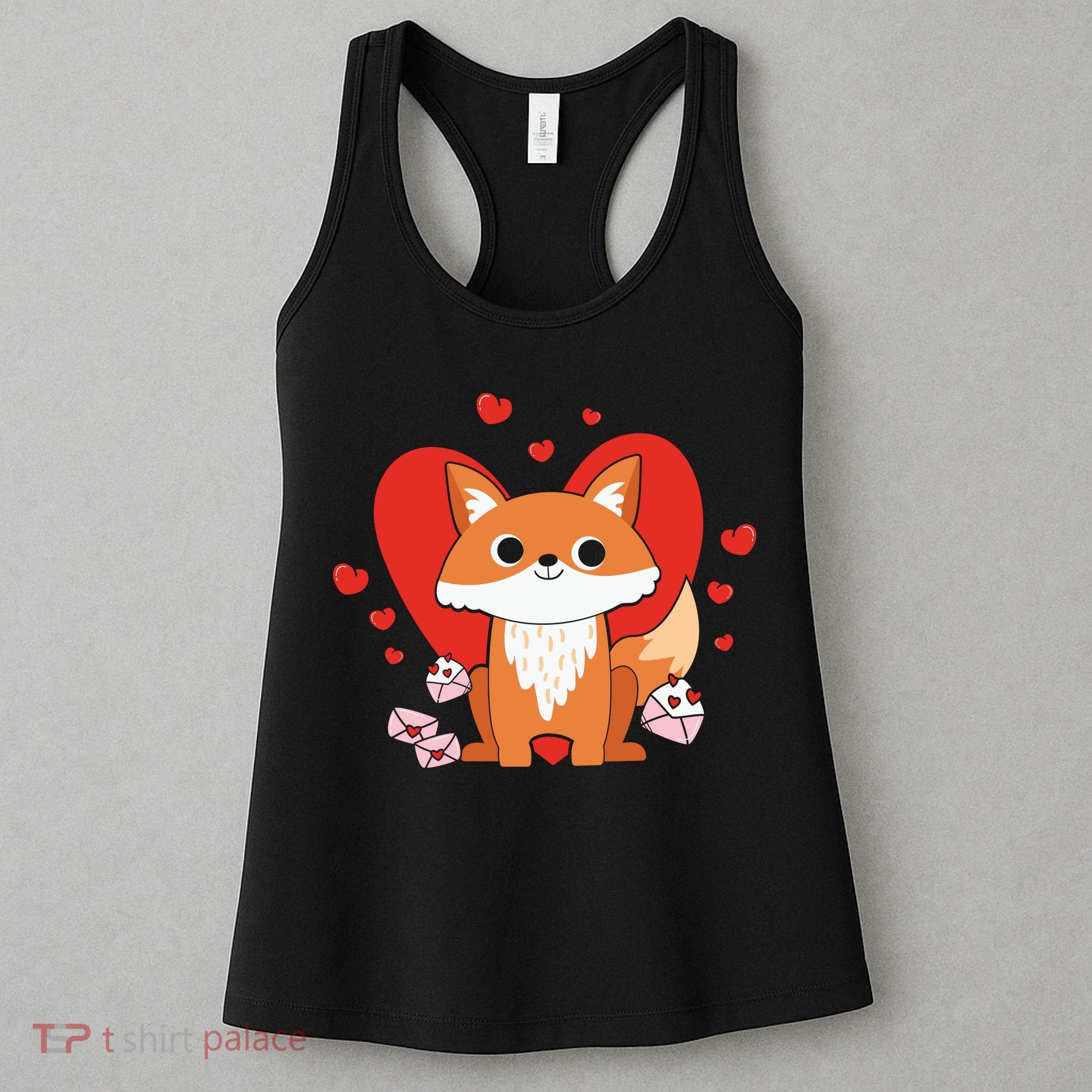 Cute Fox Animal Valentine Gift For Valentine Day Women's Tank Top