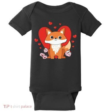 Cute Fox Animal Valentine Gift For Valentine Day Baby Bodysuit