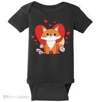 Cute Fox Animal Valentine Gift For Valentine Day Baby Bodysuit thumb 0