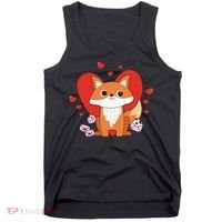 Cute Fox Animal Valentine Gift For Valentine Day Tank Top thumb 0