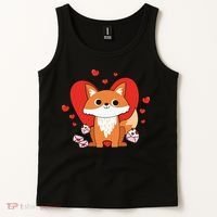 Cute Fox Animal Valentine Gift For Valentine Day Tank Top thumb 2