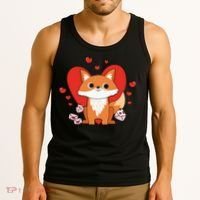 Cute Fox Animal Valentine Gift For Valentine Day Tank Top thumb 3
