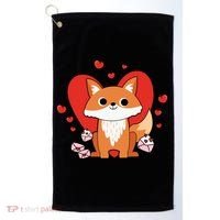 Cute Fox Animal Valentine Gift For Valentine Day Golf Towel thumb 0