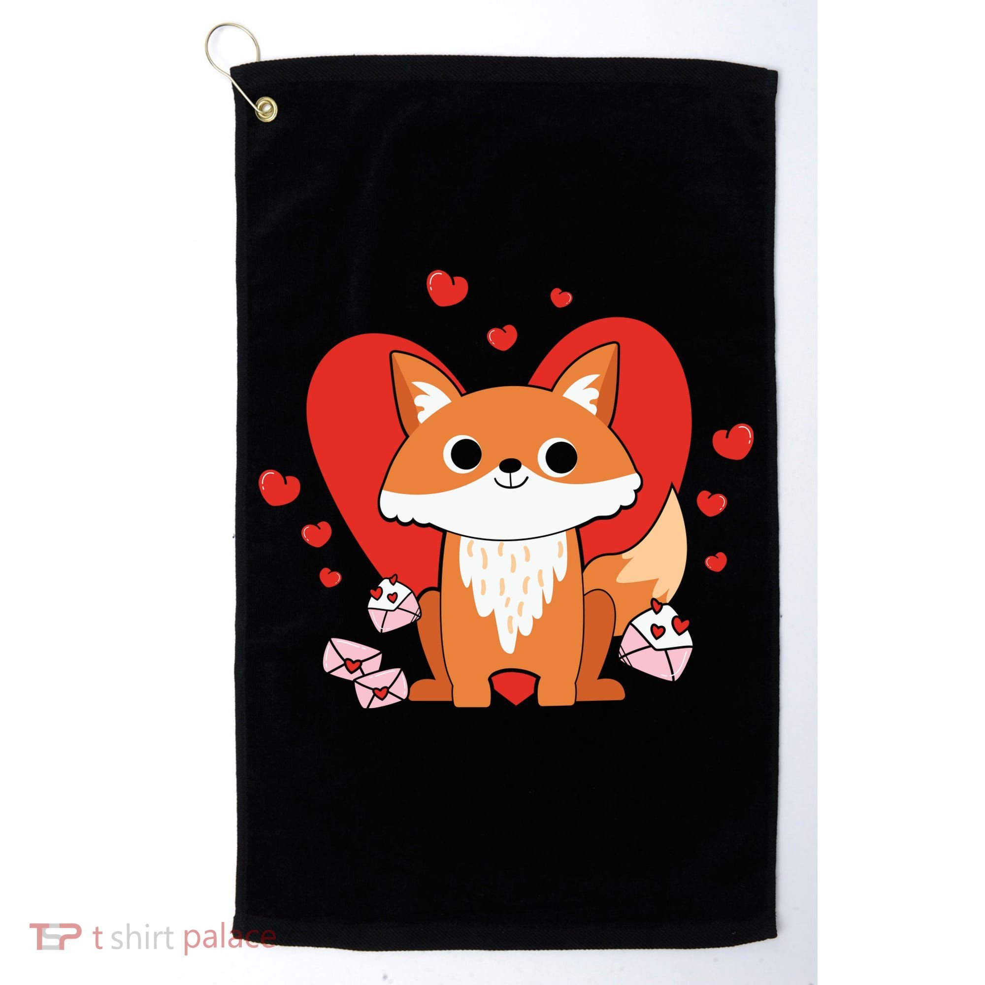 Cute Fox Animal Valentine Gift For Valentine Day Golf Towel