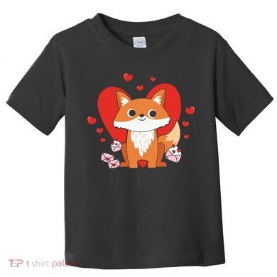 Cute Fox Animal Valentine Gift For Valentine Day Toddler T-Shirt