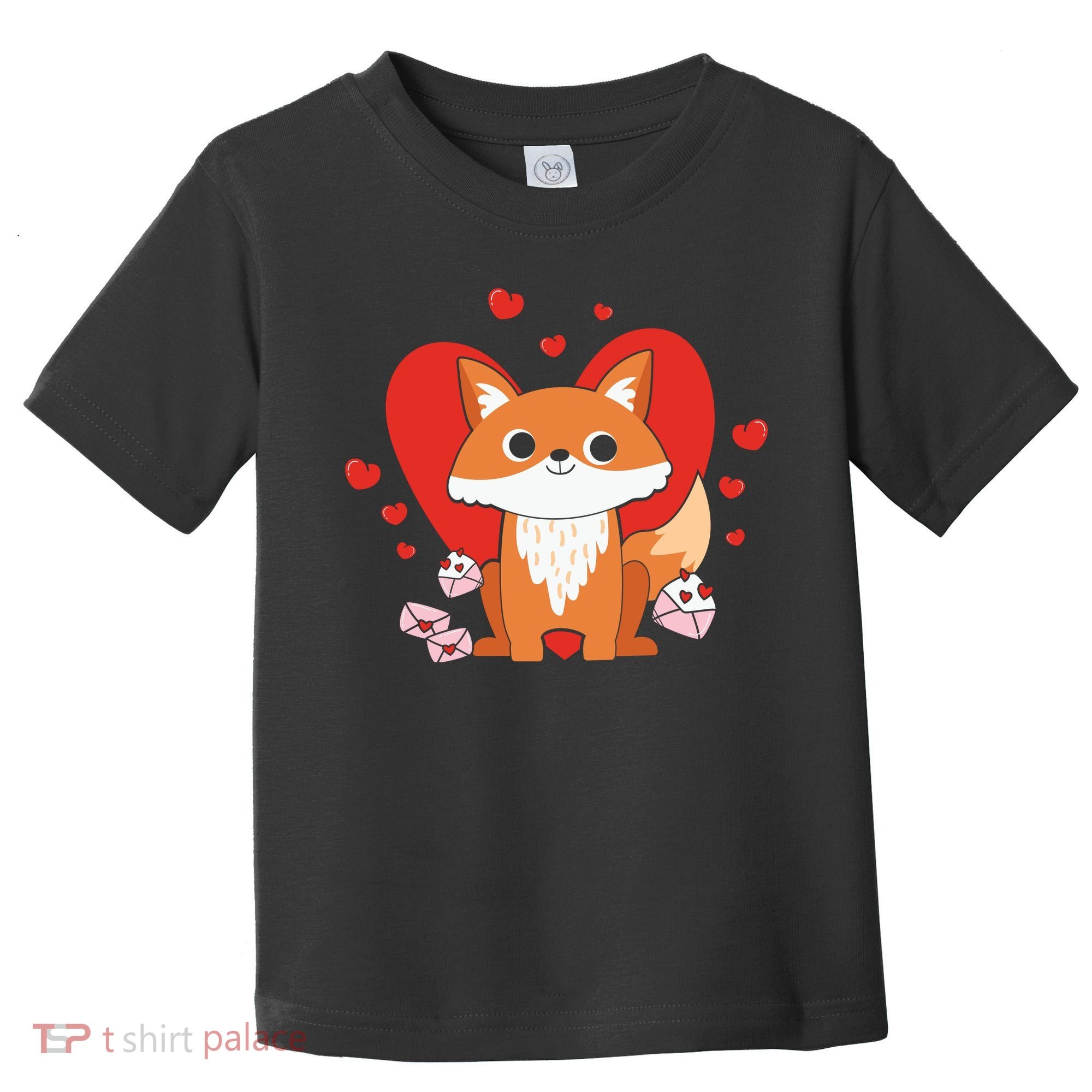 Cute Fox Animal Valentine Gift For Valentine Day Toddler T-Shirt