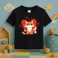 Cute Fox Animal Valentine Gift For Valentine Day Toddler T-Shirt thumb 3