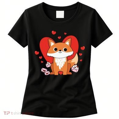 Cute Fox Animal Valentine Gift For Valentine Day Women's T-Shirt