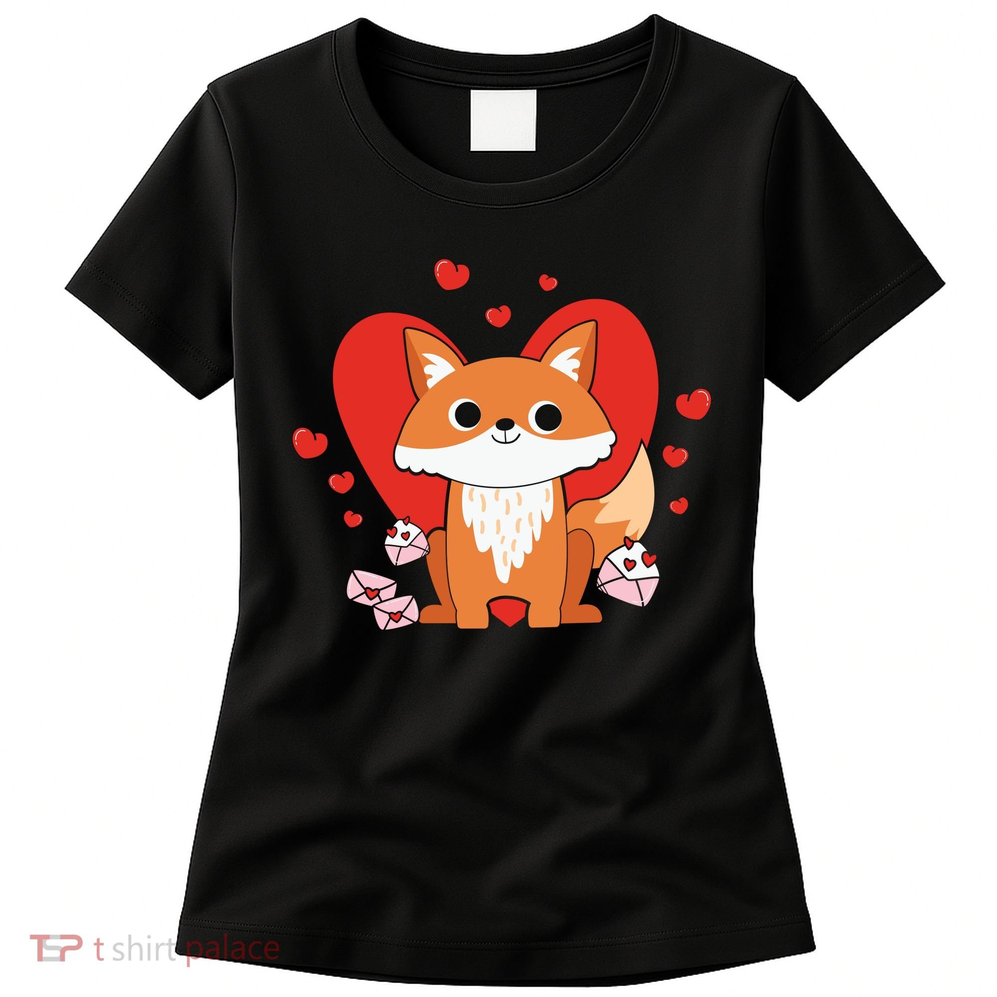 Cute Fox Animal Valentine Gift For Valentine Day Women's T-Shirt