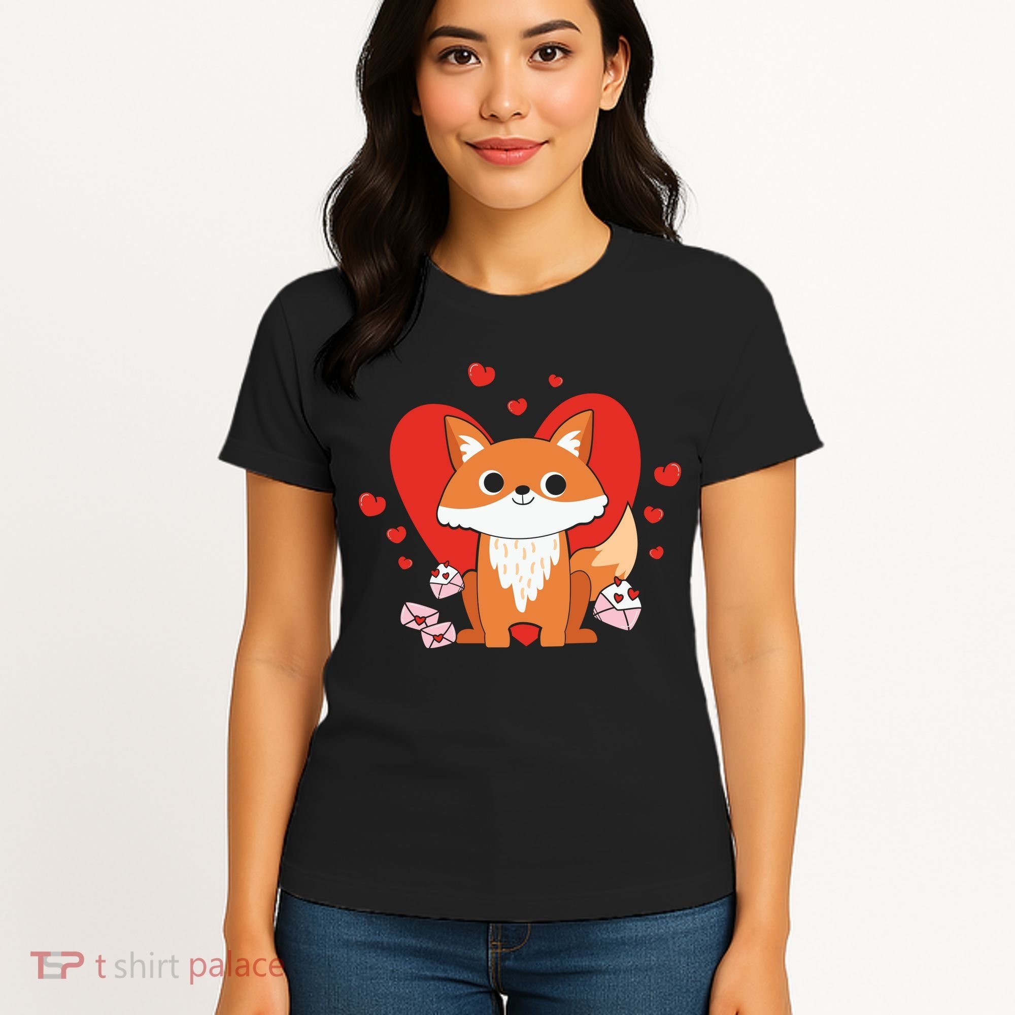Cute Fox Animal Valentine Gift For Valentine Day Women's T-Shirt