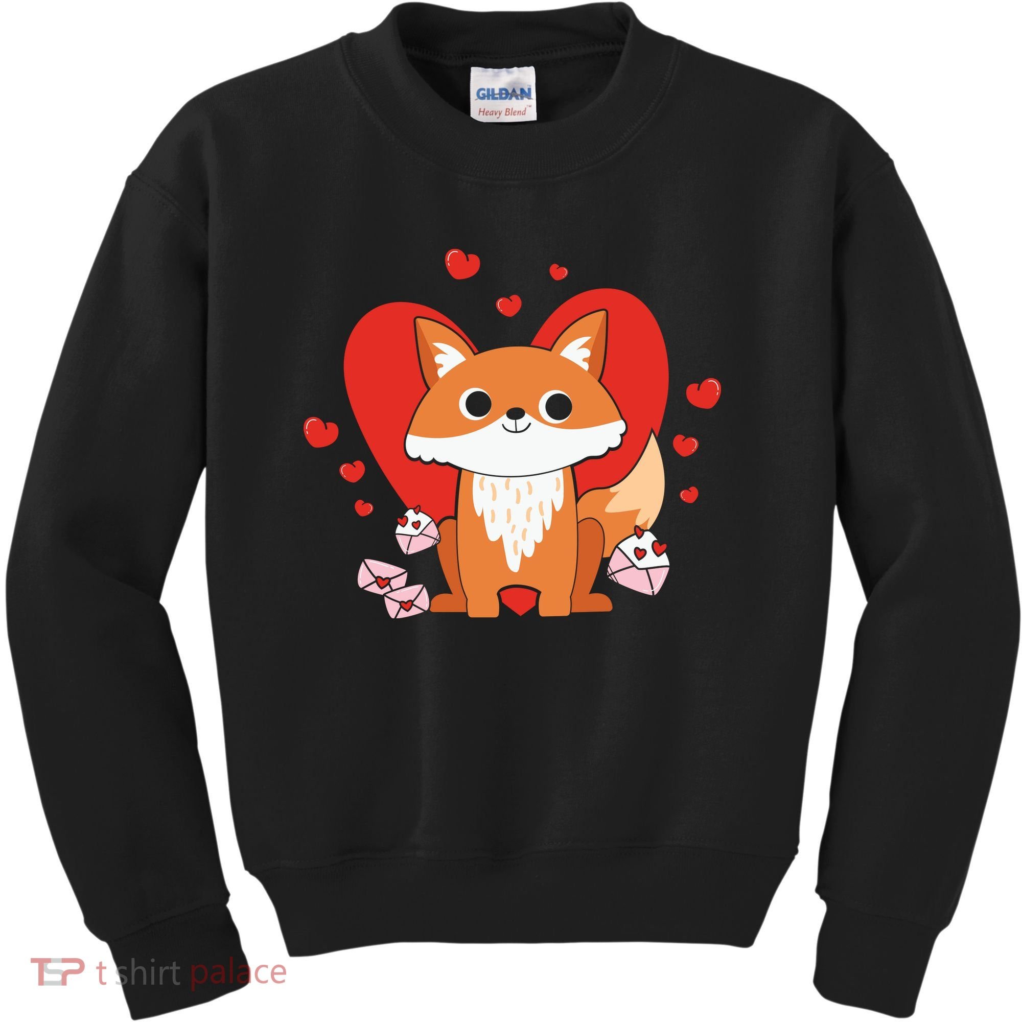 Cute Fox Animal Valentine Gift For Valentine Day Kids Sweatshirt