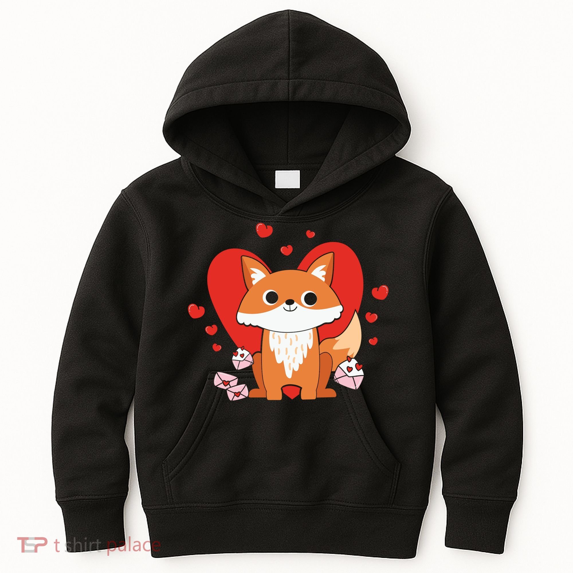 Cute Fox Animal Valentine Gift For Valentine Day Kids Hoodie