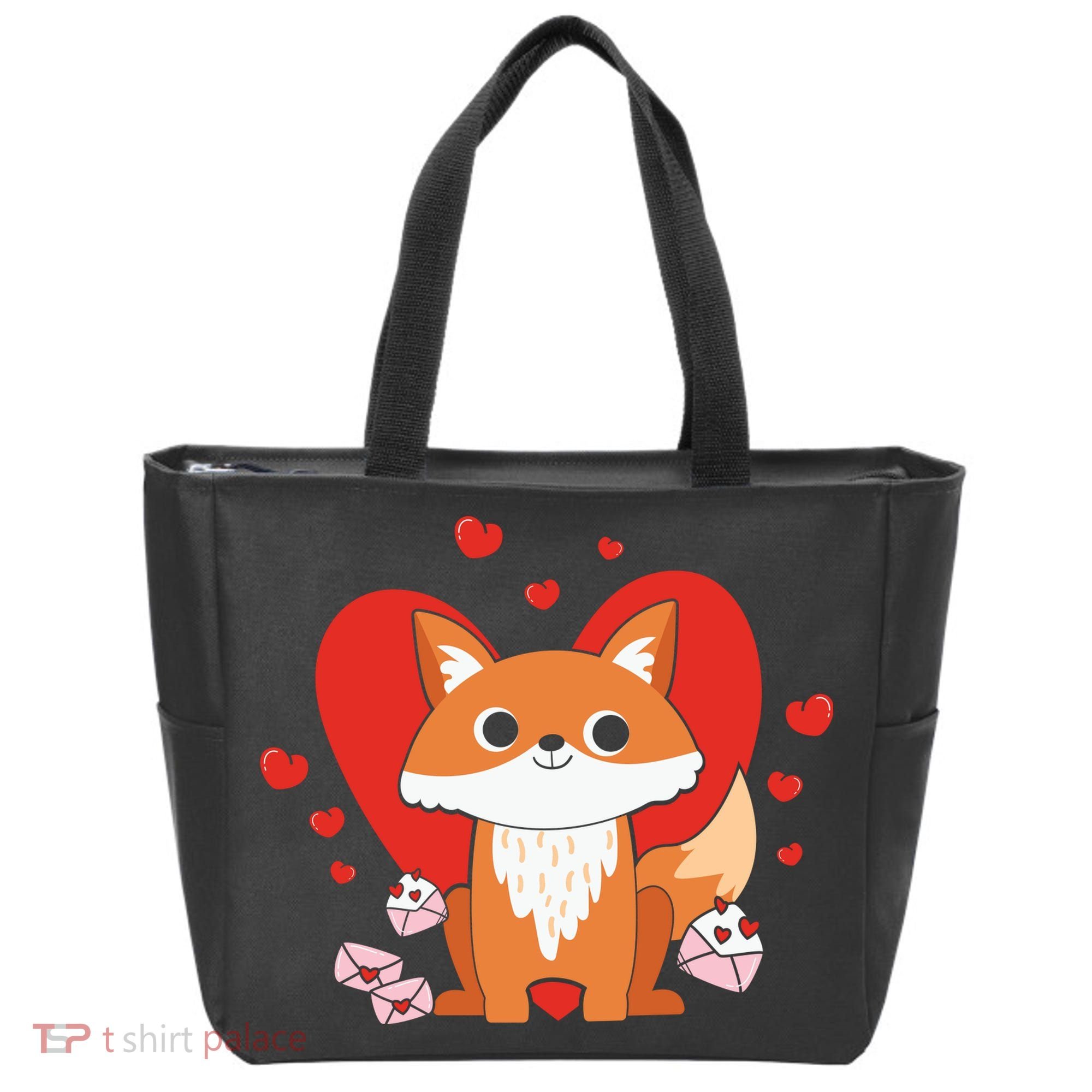 Cute Fox Animal Valentine Gift For Valentine Day Tote Bag